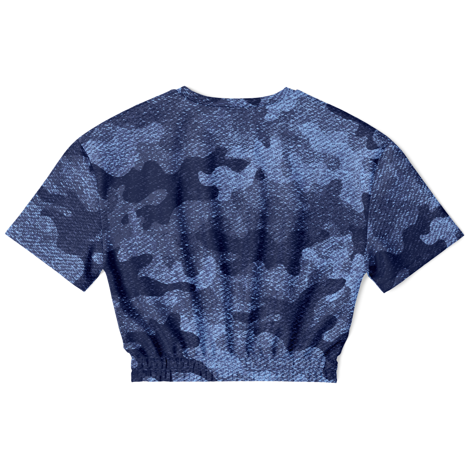 Camo Crop Top Sweatshirt | Blue Denim Camouflage