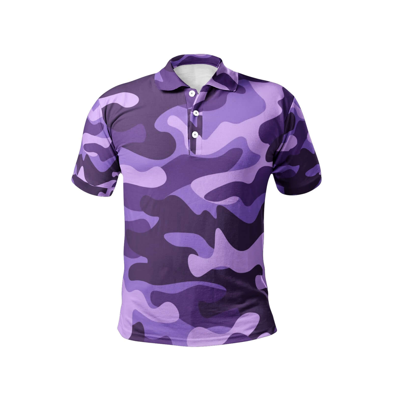 Camo Golf Shirt | Purple, Blue, and Mauve Camouflage