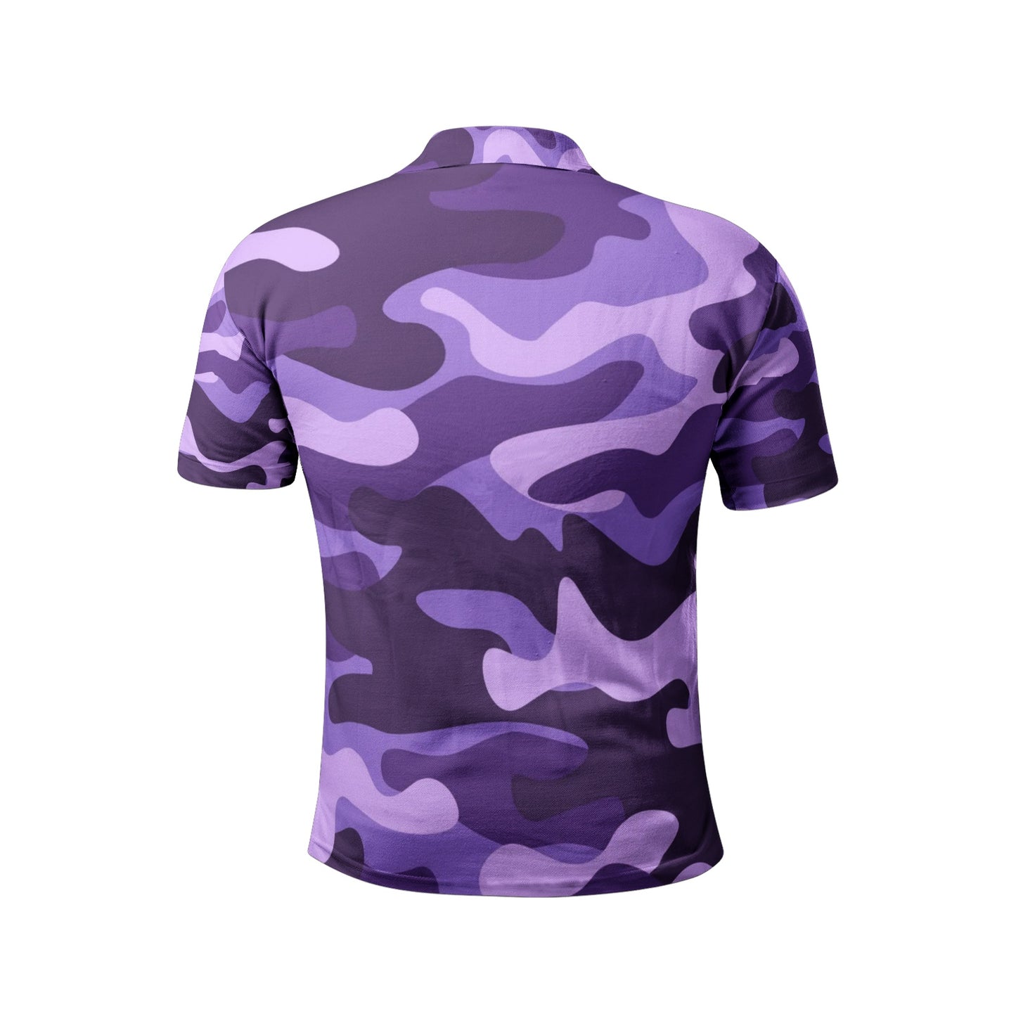 Camo Golf Shirt | Purple, Blue, and Mauve Camouflage