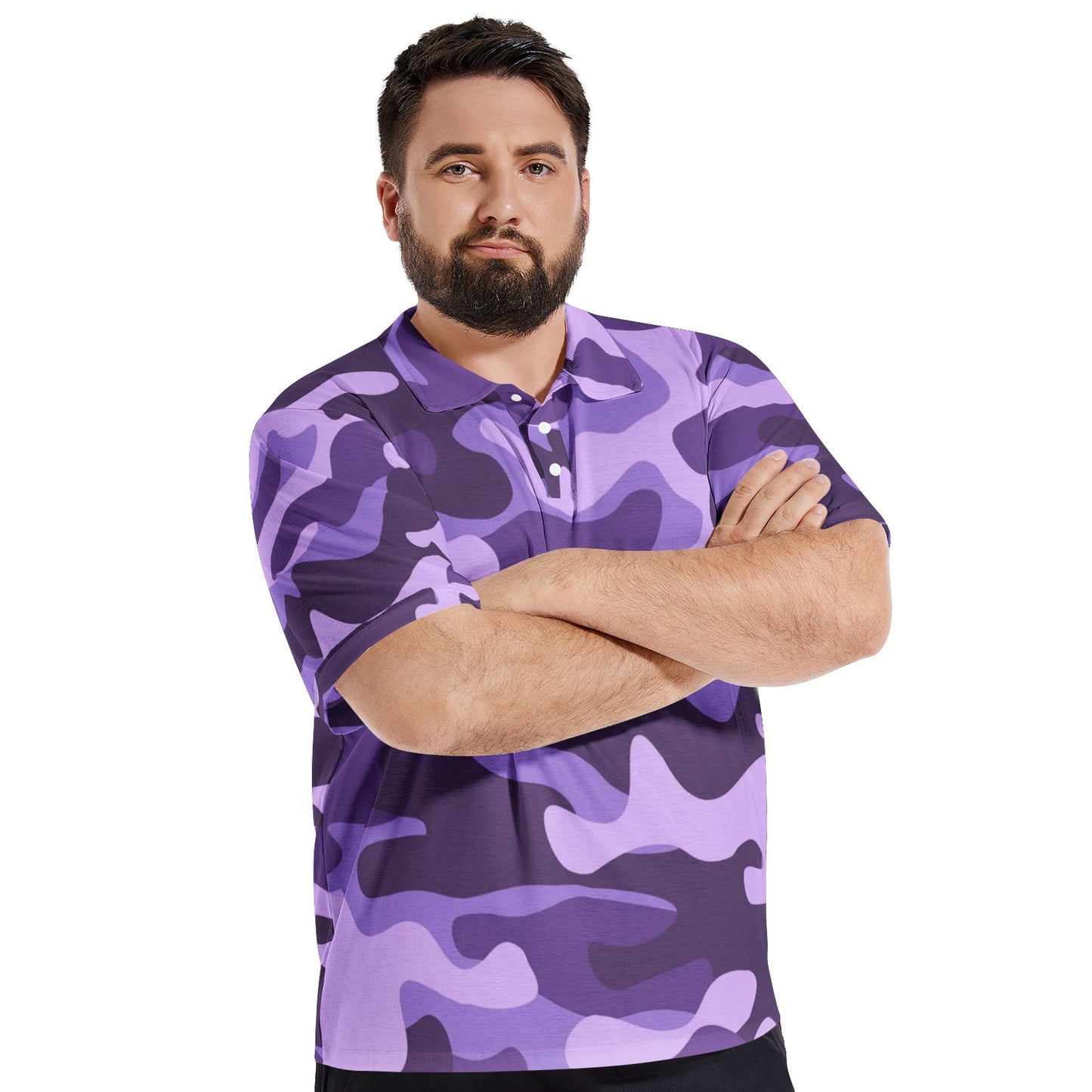 Camo Golf Shirt | Purple, Blue, and Mauve Camouflage