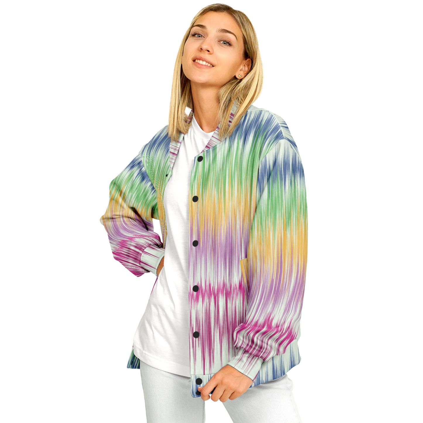 Baseball Jacket | Washed Digital Watercolor | Boho Camouflage