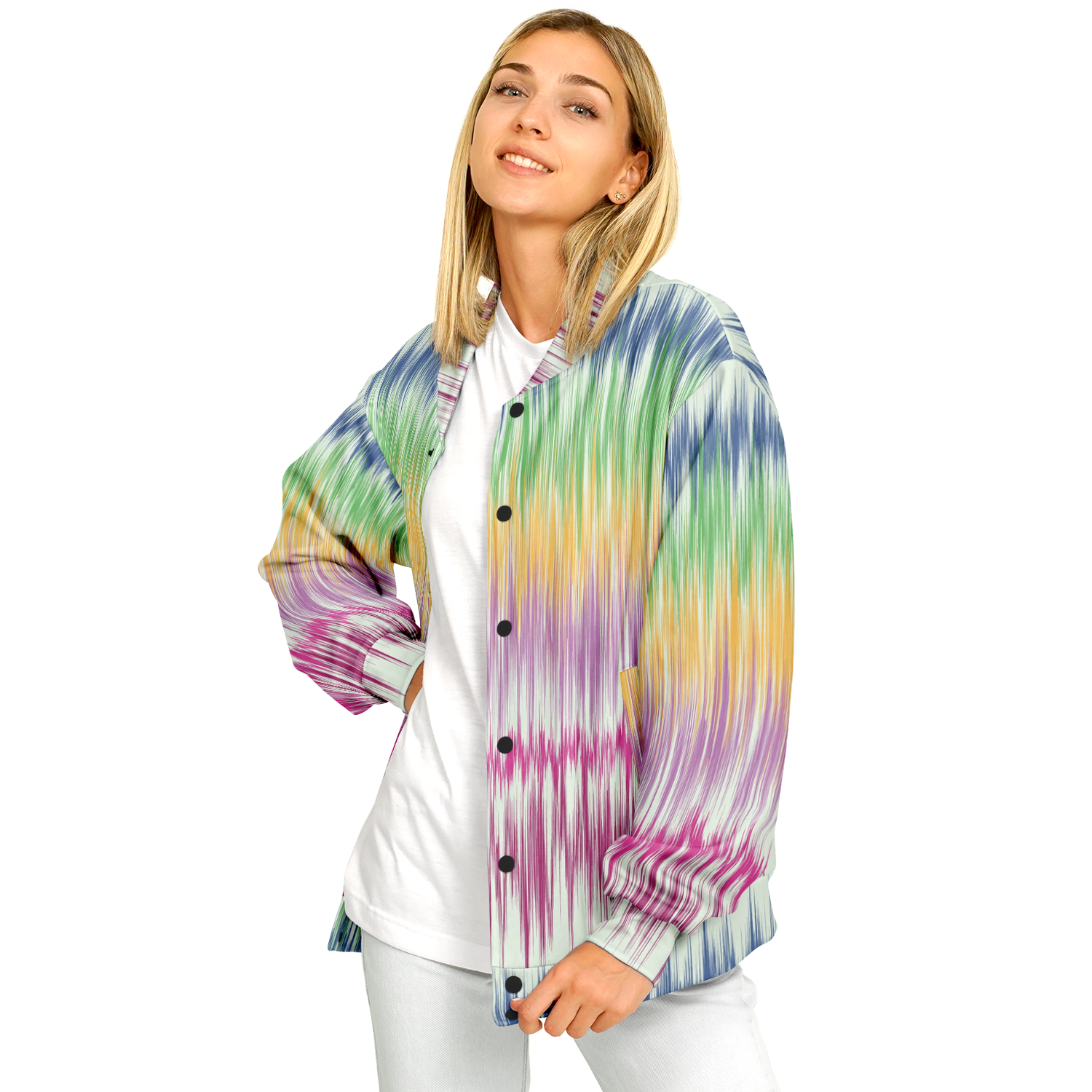 Baseball Jacket | Washed Digital Watercolor | Boho Camouflage