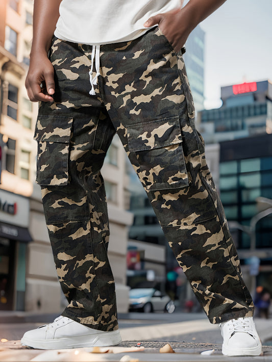 Pantalon en jean camouflage grande taille pour homme | Coupe ample et style urbain