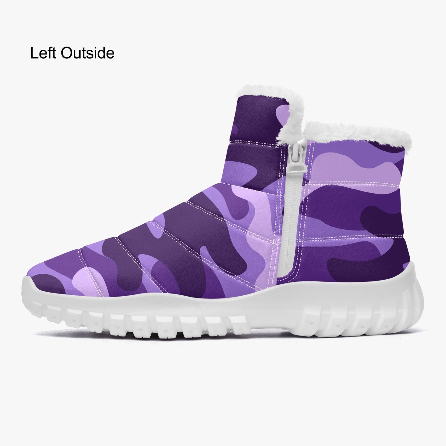 Camo Boots | Cotton-pad Fur Zipper Up | Purple and Blue