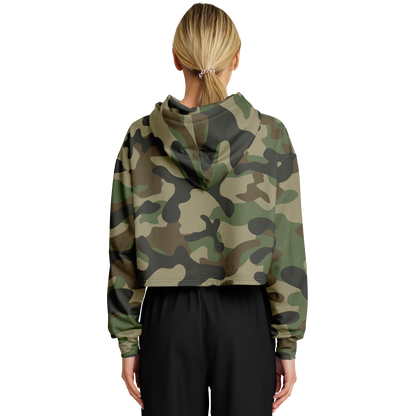 Cropped Hoodie For Women | Classic Green Camo