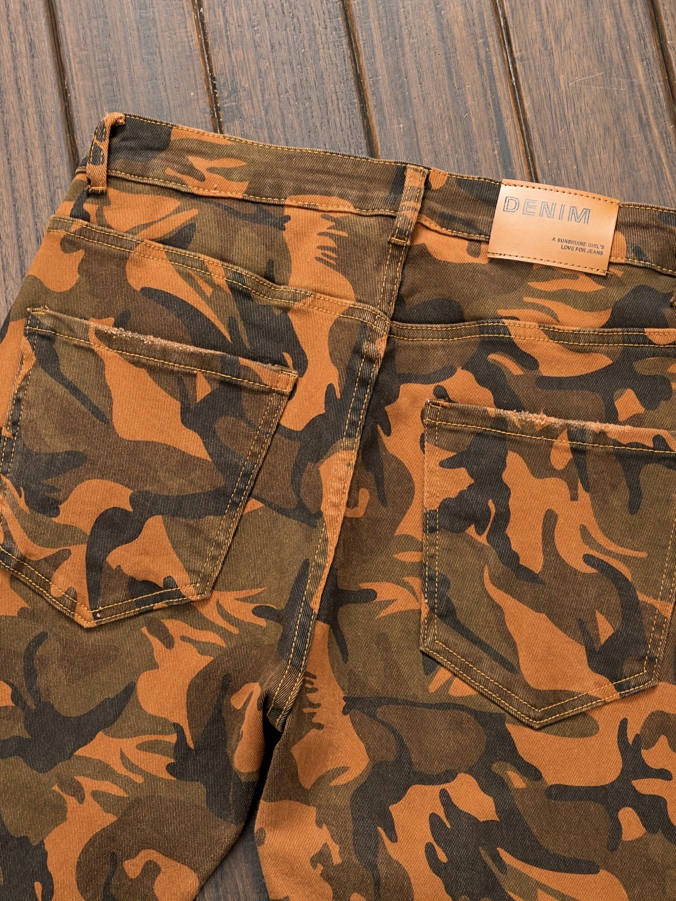 Men's Camo Jeans: Micro Elastic, Multi-Pocket, Straight Fit