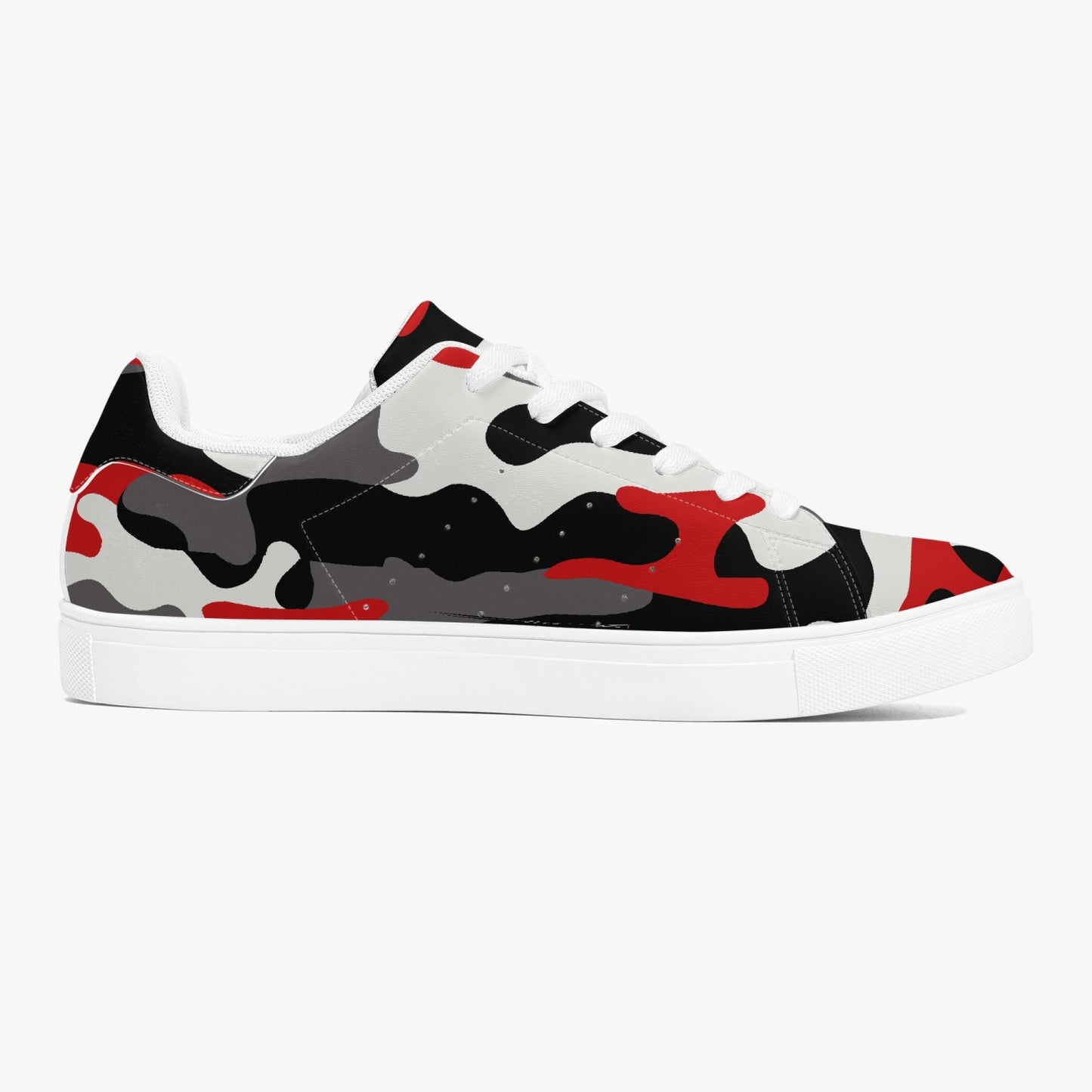 Camo Sneakers | Classic Low-Top | Red, Black, & White