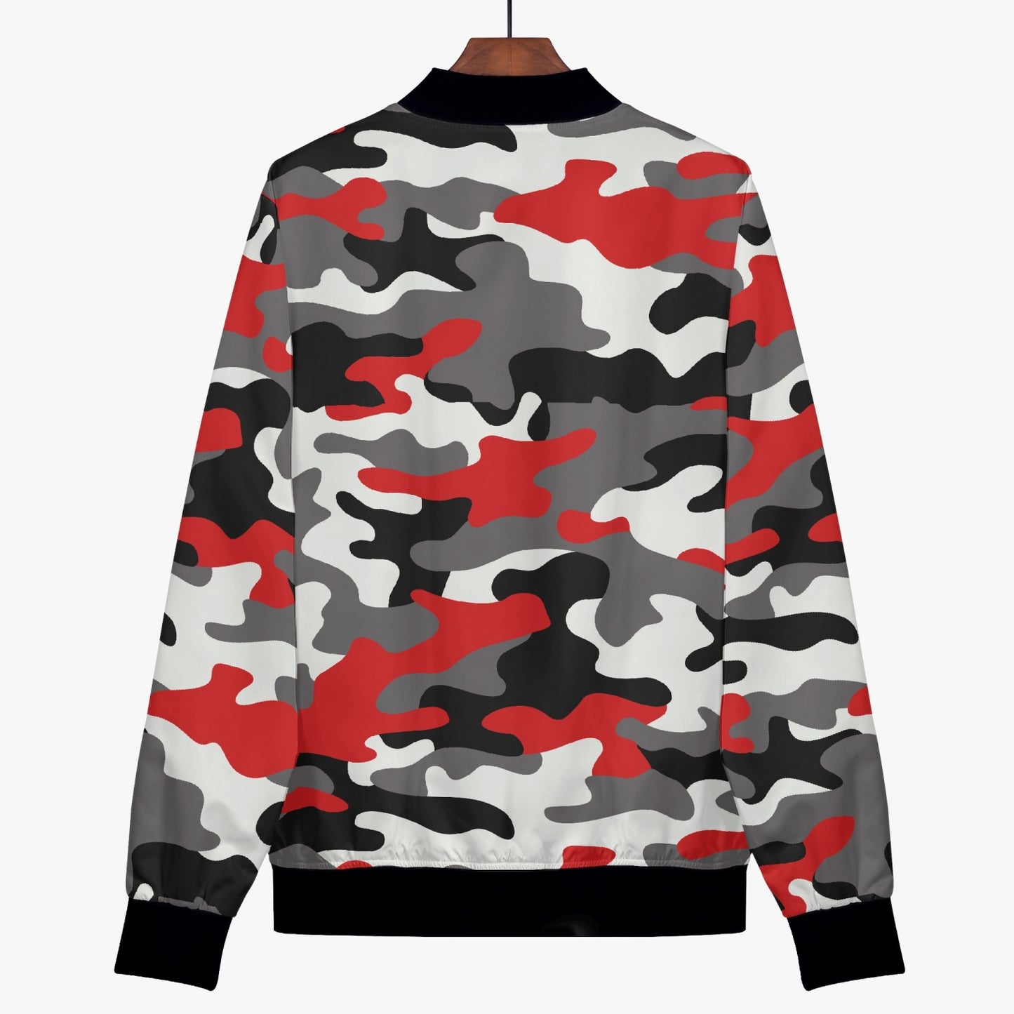 Women's Camo Bomber Jacket | Red, Black, and White