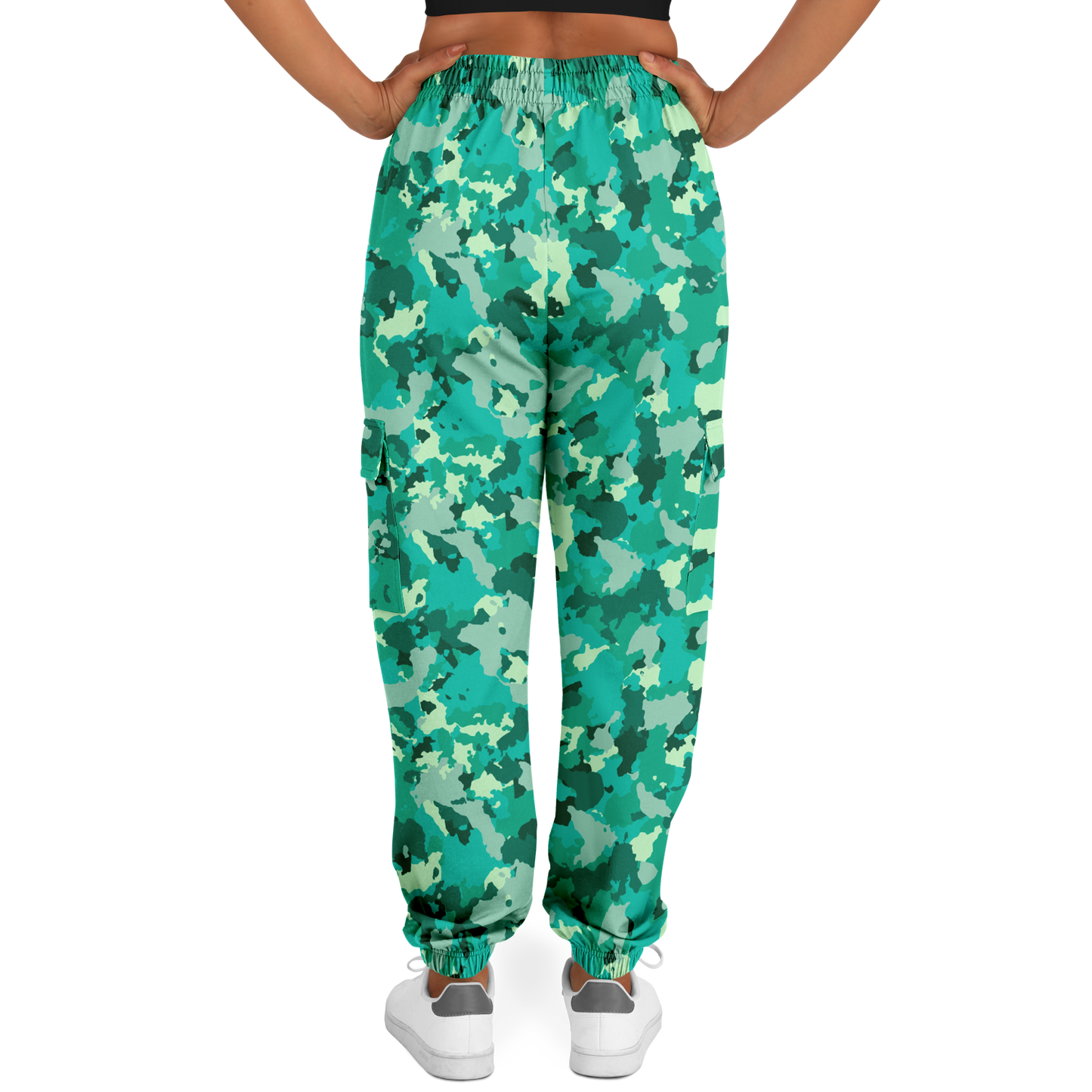 Cyan Green Camo Cargo Pants | Unisex