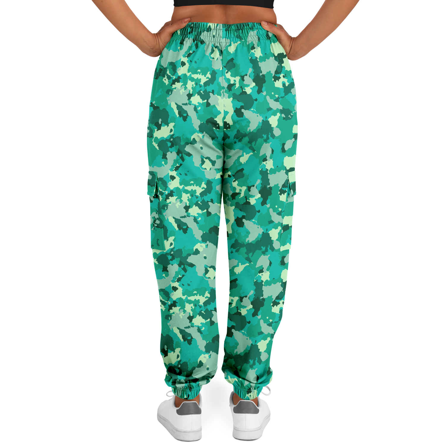 Cyan Green Camo Cargo Pants | Unisex