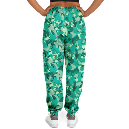 Cyan Green Camo Cargo Pants | Unisex