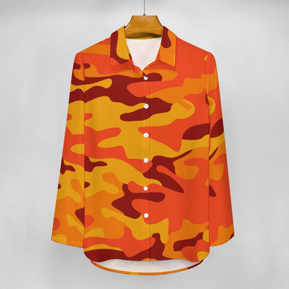 Women's Button-Up Camo Shirt | Orange & Red