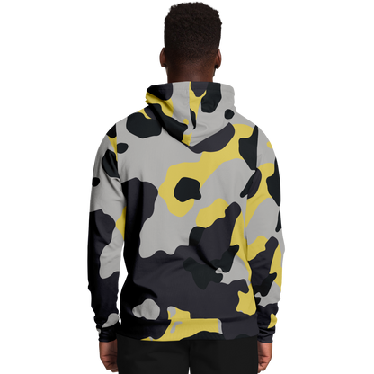 Camo Hoodie | Yellow, Black & Silver Camouflage