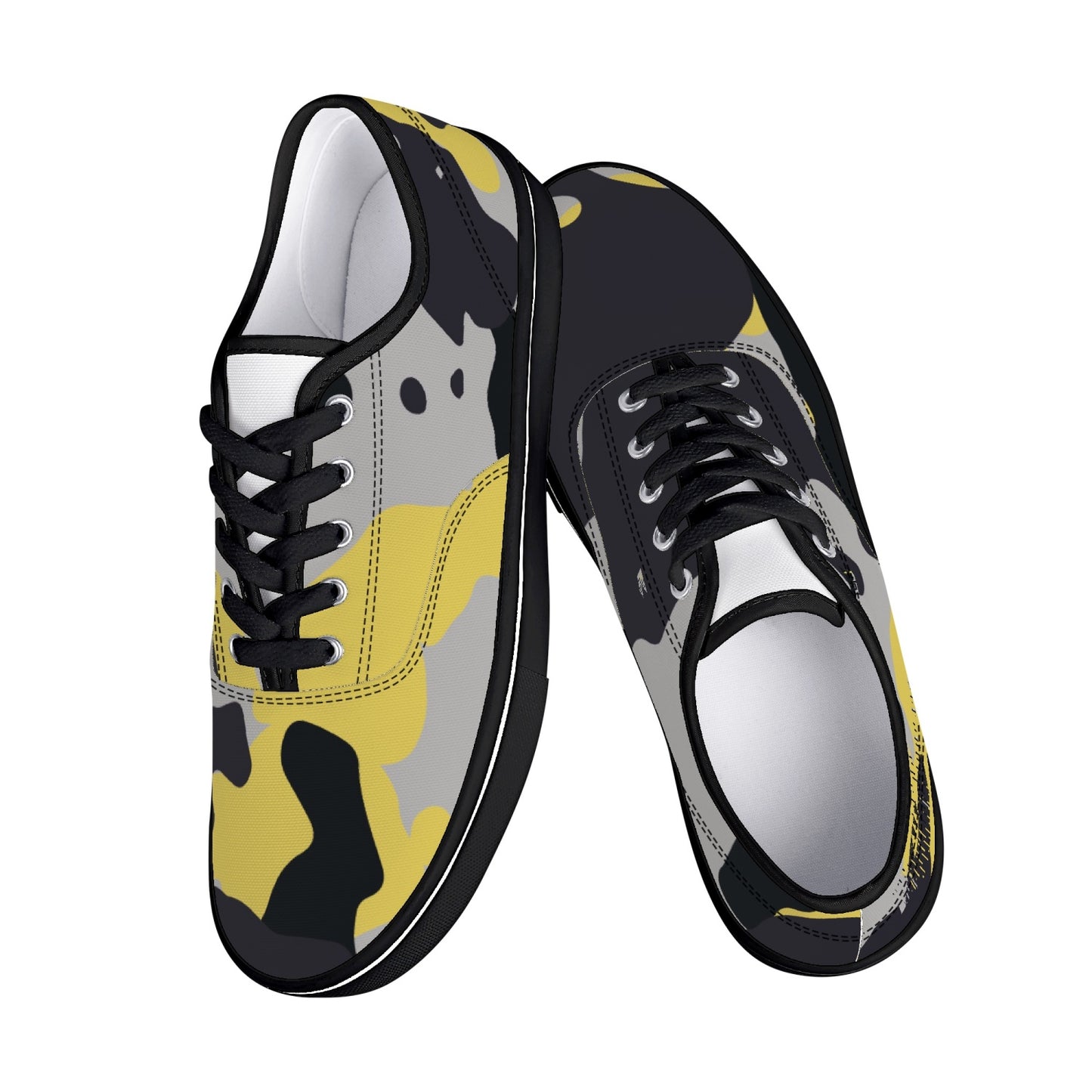 Camo Skate Shoes | Yellow, Black, and Silver Camouflage