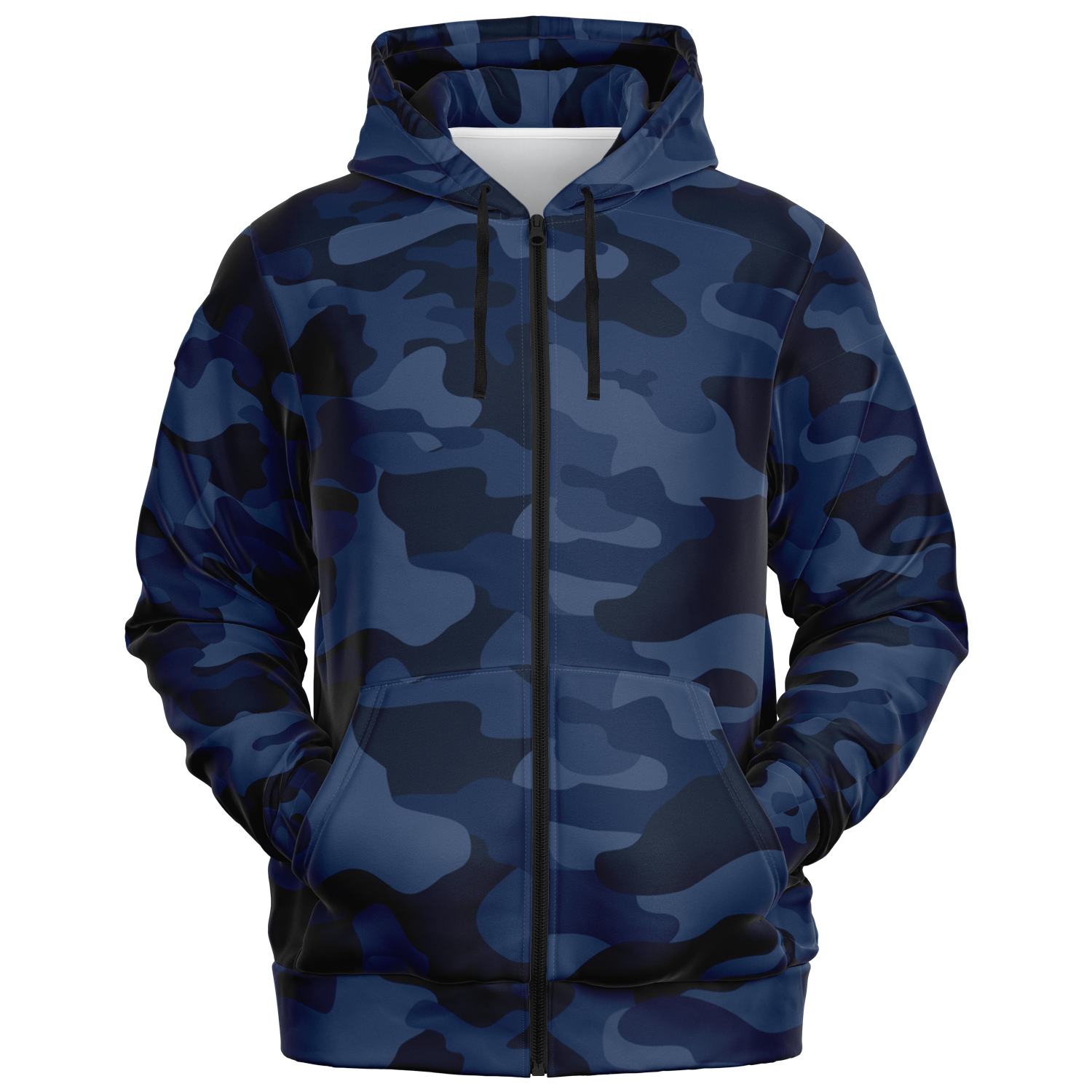 Zip-Up Hoodie | Deep Blue Camouflage