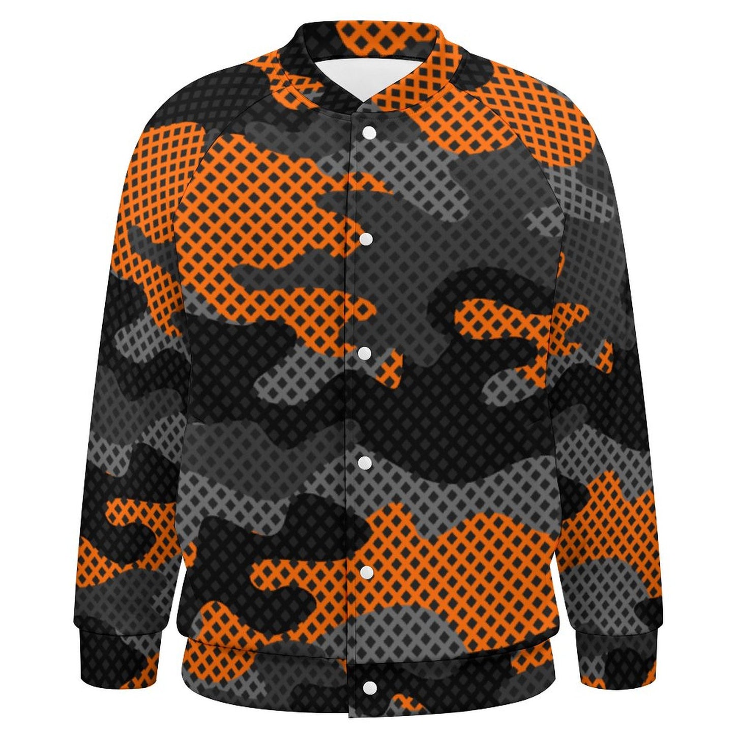 Men's Camo Jacket | Black & Orange Pixel Camouflage