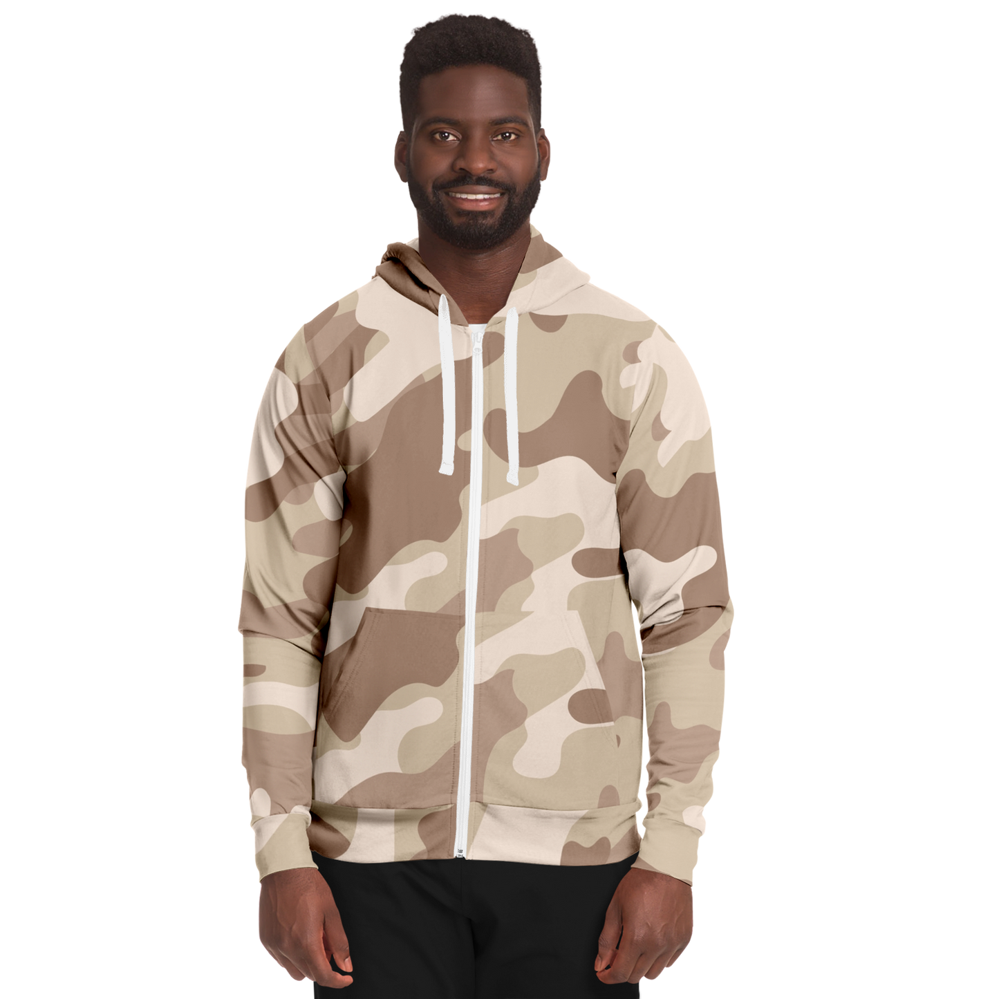 Zip-Up Hoodie | Desert Brown Camouflage