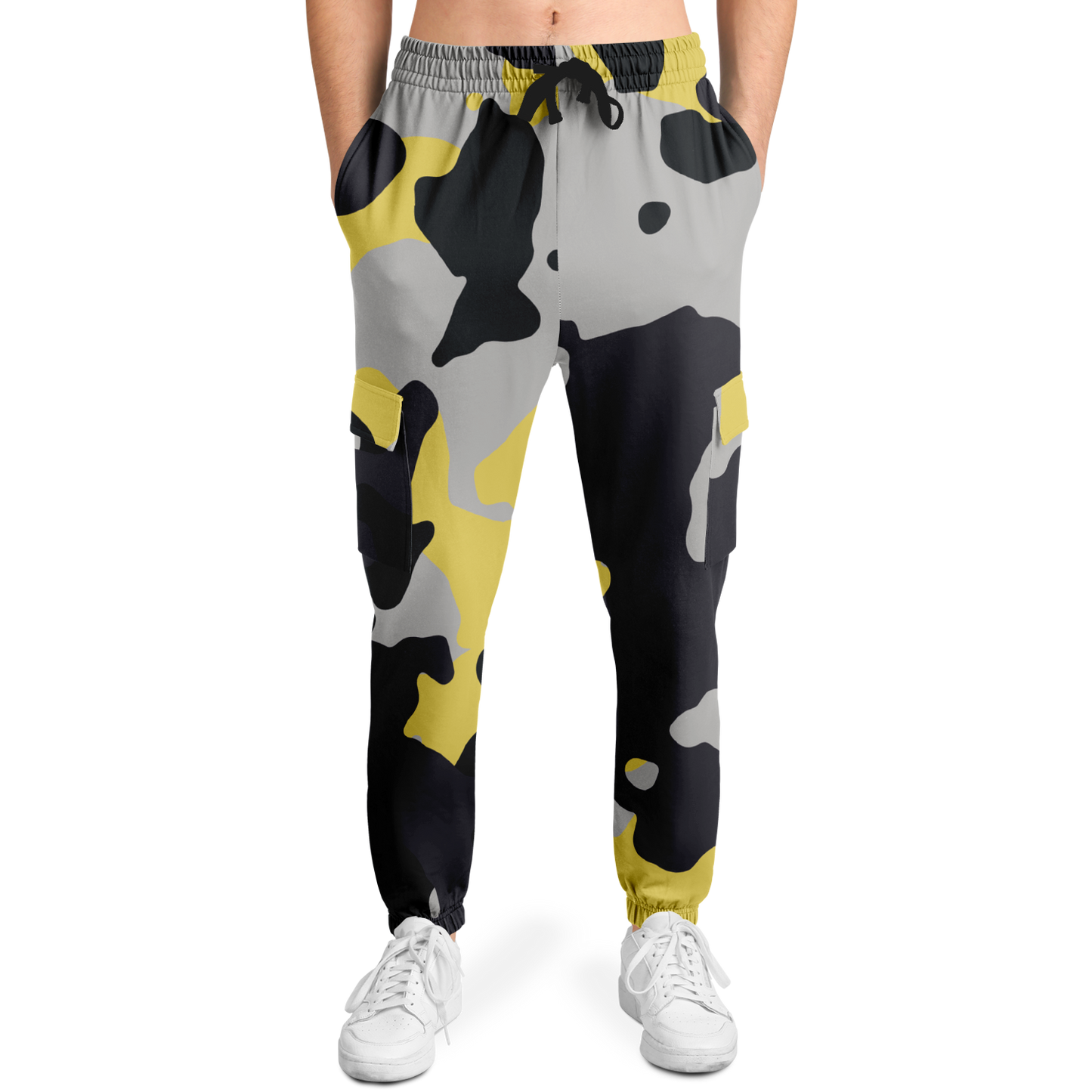 Camo Cargo Pants | Unisex | Yellow, Black & Silver Camouflage