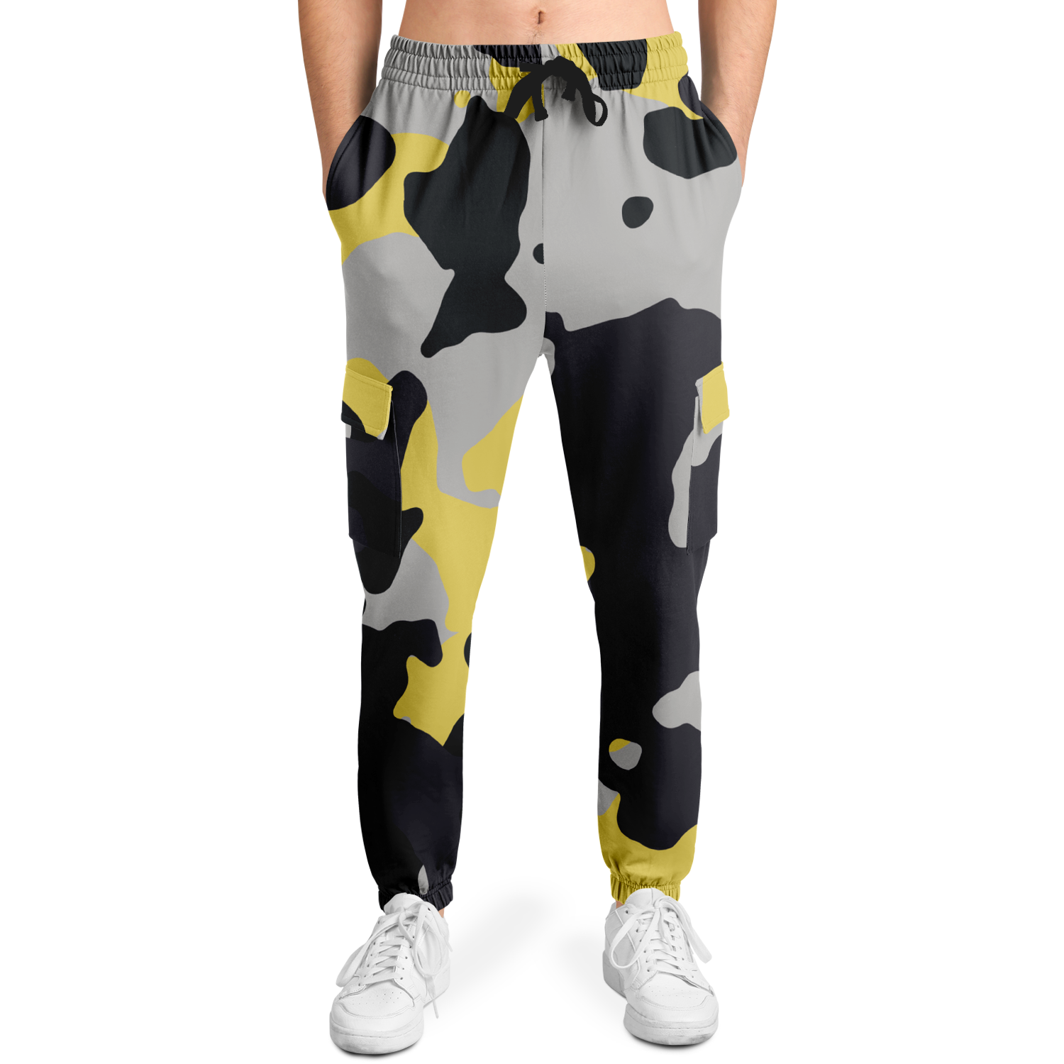 Camo Cargo Pants | Unisex | Yellow, Black & Silver Camouflage