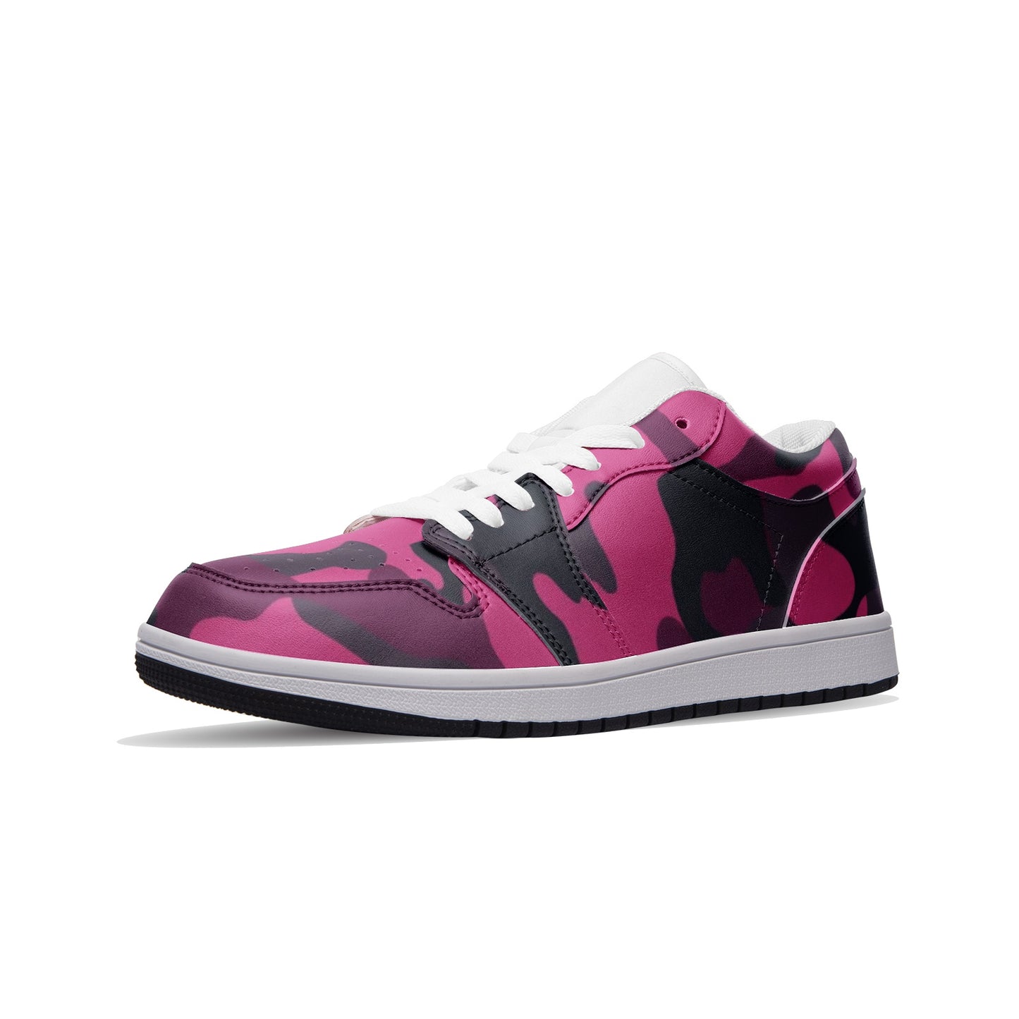 Camo Sneakers | Pink, Onyx & Blue | Unisex Low Top Leather