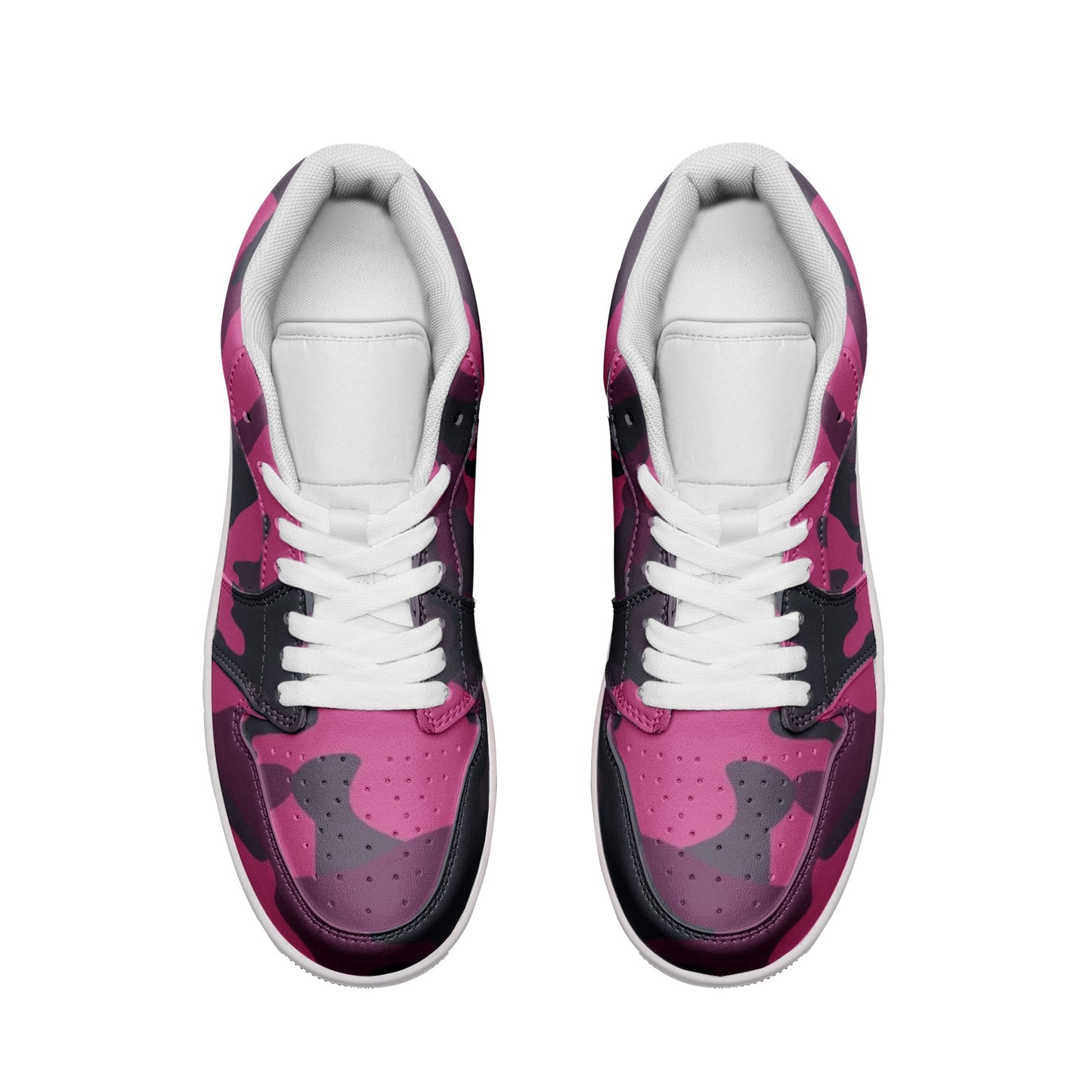 Camo Sneakers | Pink, Onyx & Blue | Unisex Low Top Leather