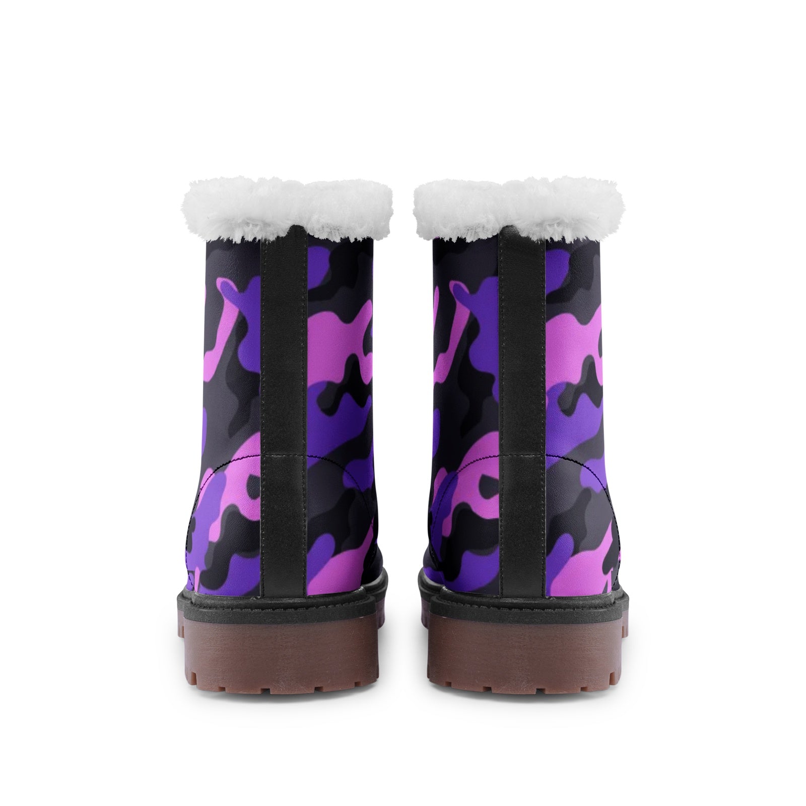 Snow Camo Boots | Pink, Black & Indigo Camouflage