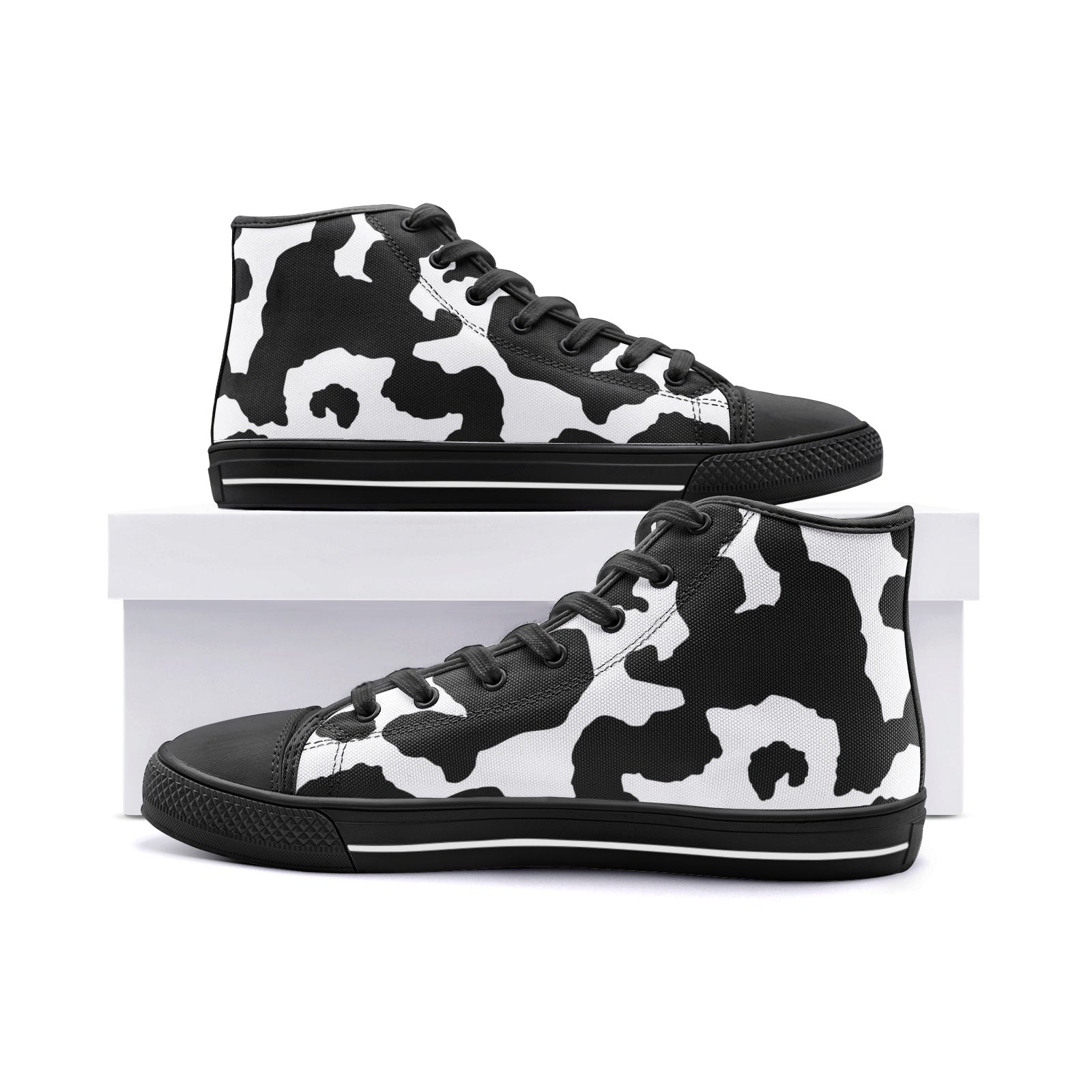 Camo Shoes | High Top Canvas | Black & White Camouflage