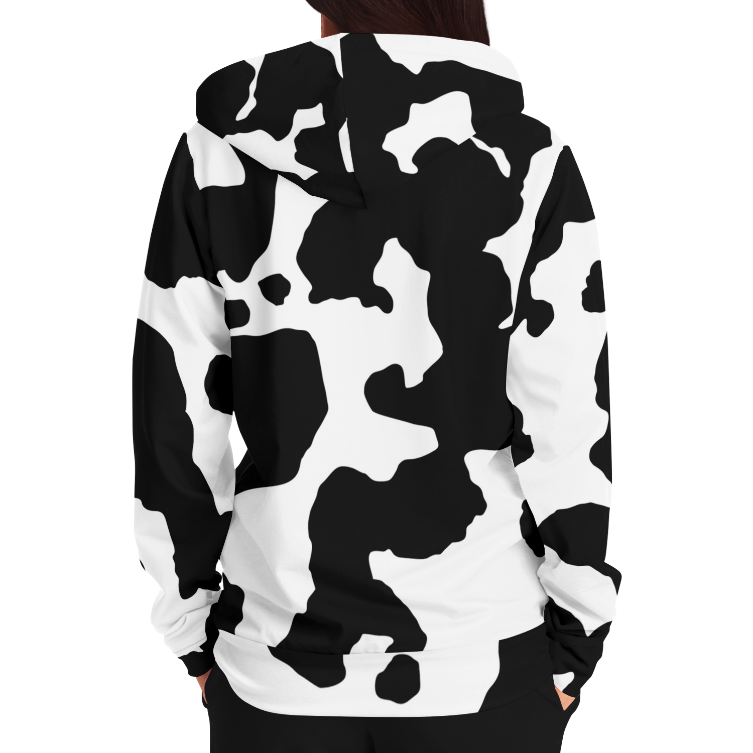 Zip-Up Hoodie | Black & White Camouflage