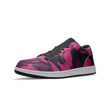 Camo Sneakers | Pink, Onyx & Blue | Unisex Low Top Leather