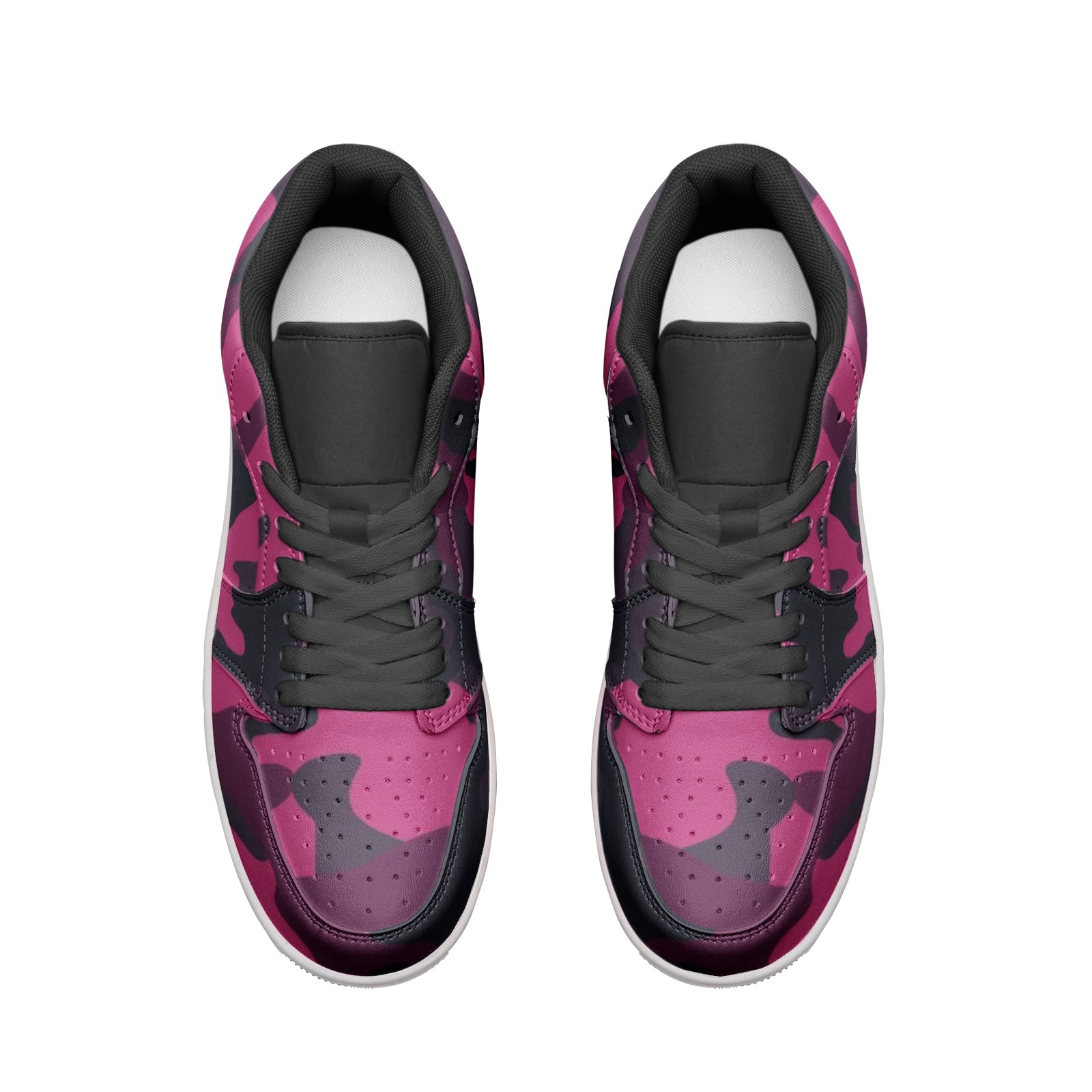 Camo Sneakers | Pink, Onyx & Blue | Unisex Low Top Leather