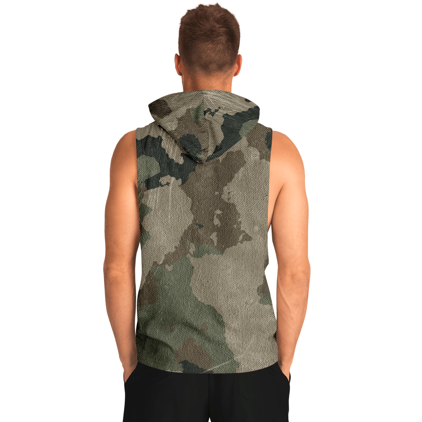 Sleeveless Hoodie | Dirty Old Brown Camouflage