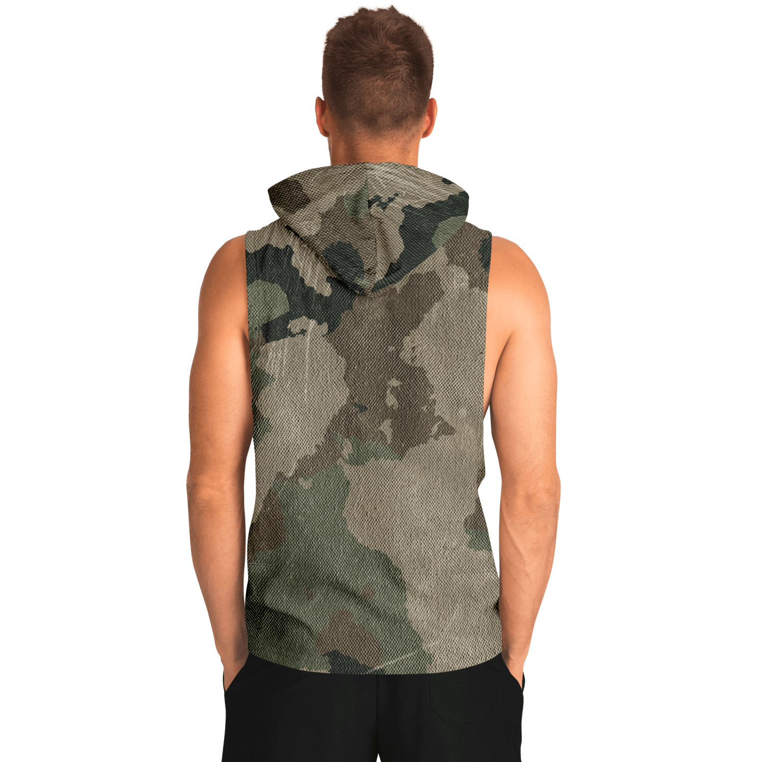 Sleeveless Hoodie | Dirty Old Brown Camouflage