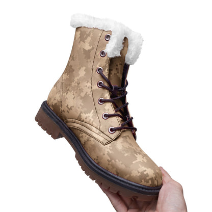 Snow Camo Boots | Brown Pixel Camouflage