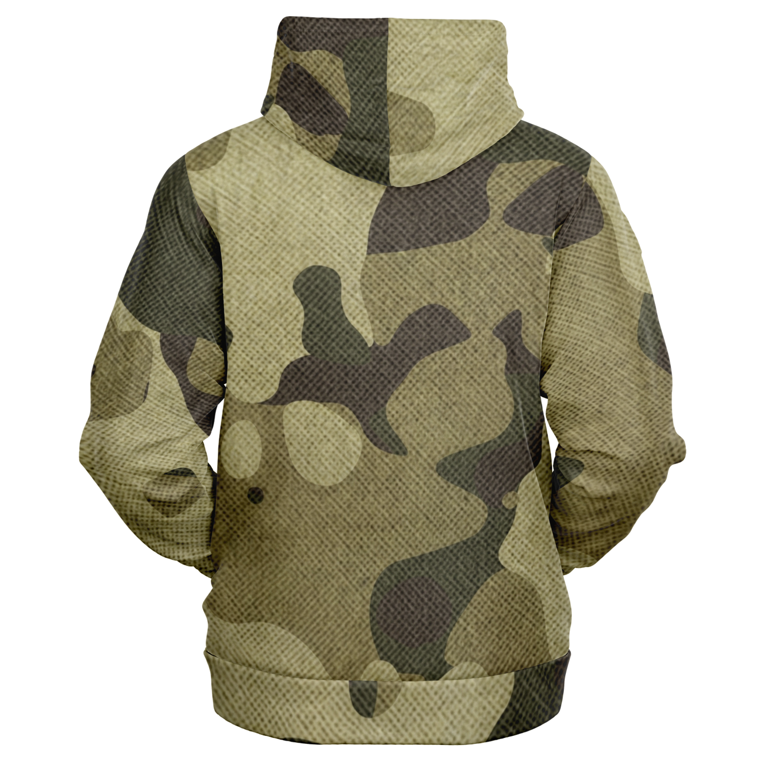 Zip-Up Hoodie | Green Fabric Camouflage