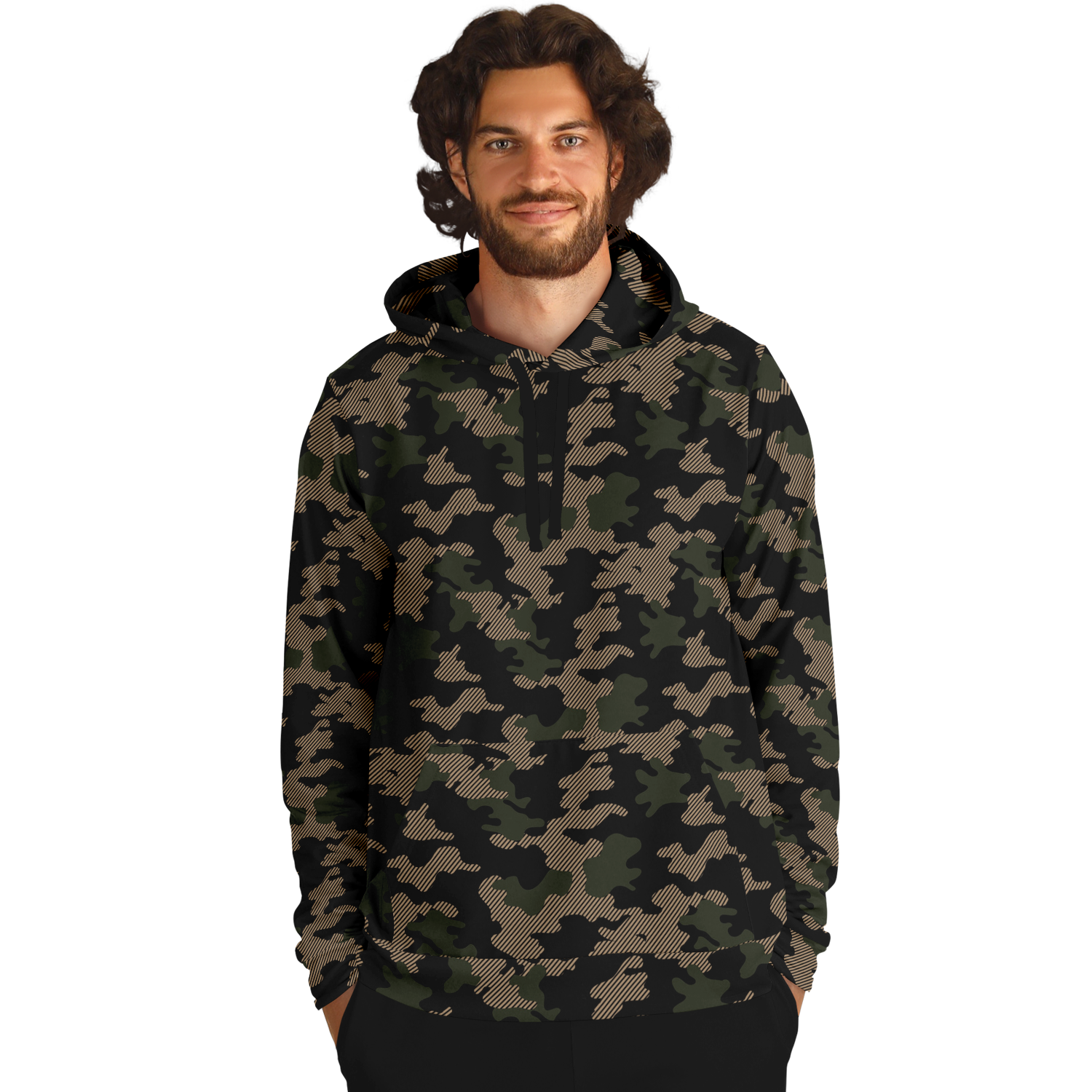 Military Green Camouflage Hoodie | Dark Jungle & Black