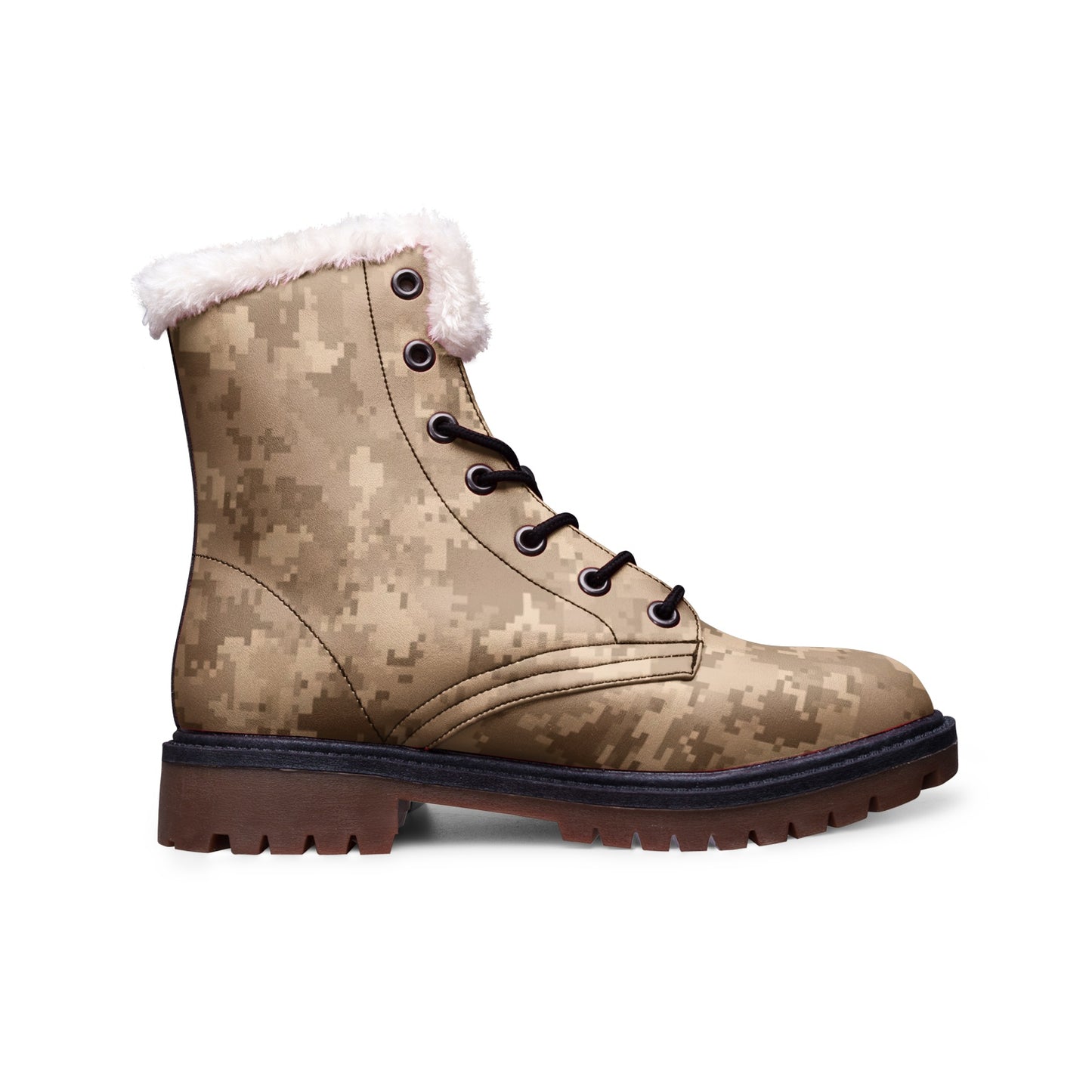 Snow Camo Boots | Brown Pixel Camouflage