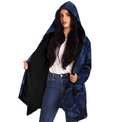 Camo Cloak | Deep Blue Camouflage | Microfleece