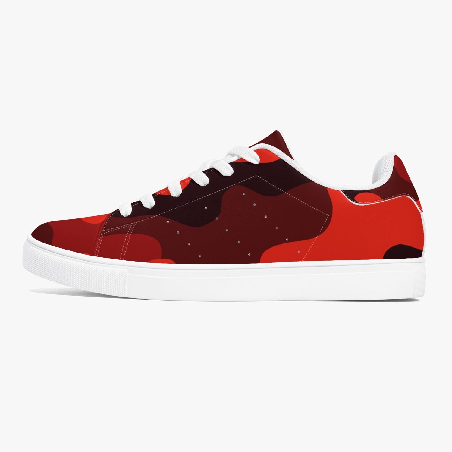 Camo Sneakers | Classic Low-Top Leather | Scarlet Red & Black