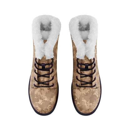 Snow Camo Boots | Brown Pixel Camouflage