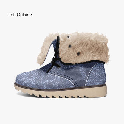 Camo Boots | Denim Blue Cotton-Pad Fur Lining