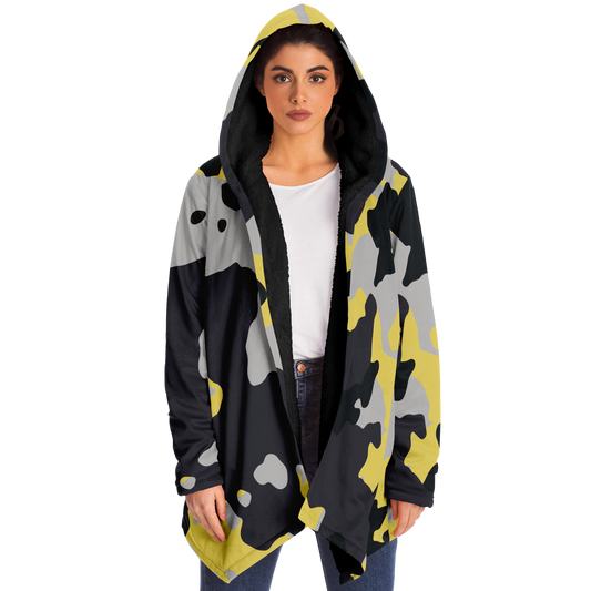 Camo Cloak | Yellow, Black & Silver Camouflage | Microfleece