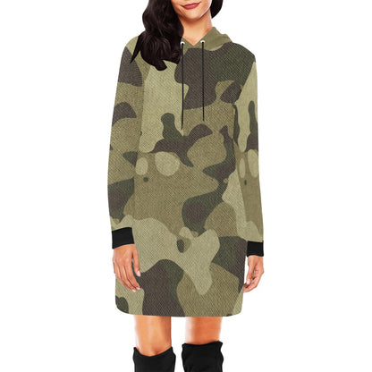 Camo Hoodie Dress | Green Fabric Camouflage