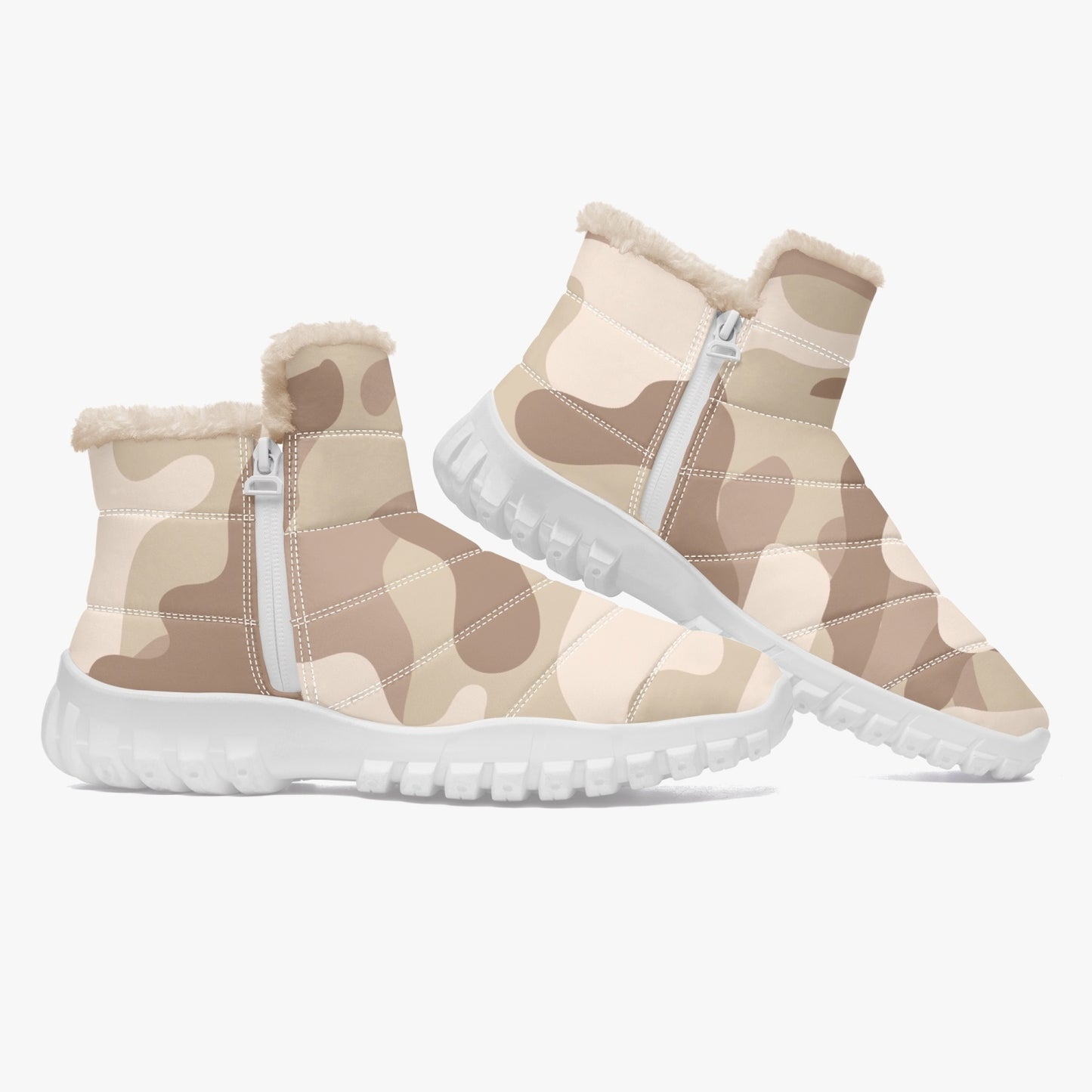 Camo Boots | Cotton-pad Fur Zipper Up | Desert Brown