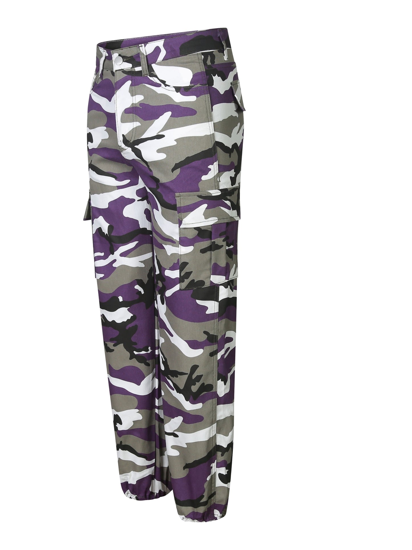 Women's Camo Flap Pockets Cargo Pants | Mid-Stretch