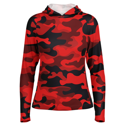 Long Sleeve Performance Shirt for Women | Red & Black Camo