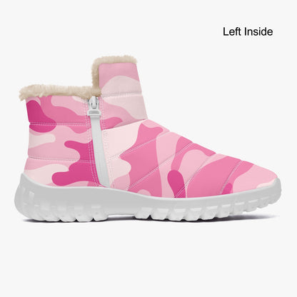 Camo Boots | Cotton-pad Fur Zipper Up | Lavender Pink