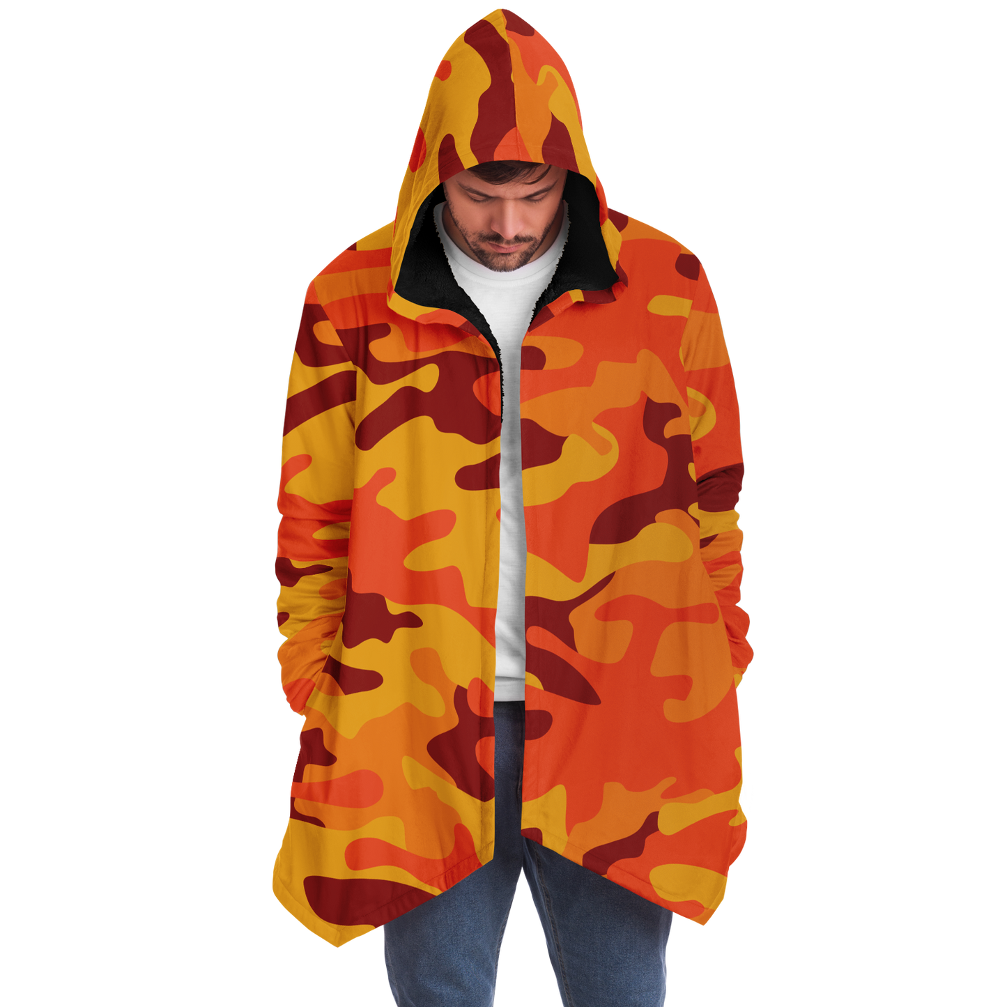 Camo Cloak | Orange & Red Camouflage | Microfleece