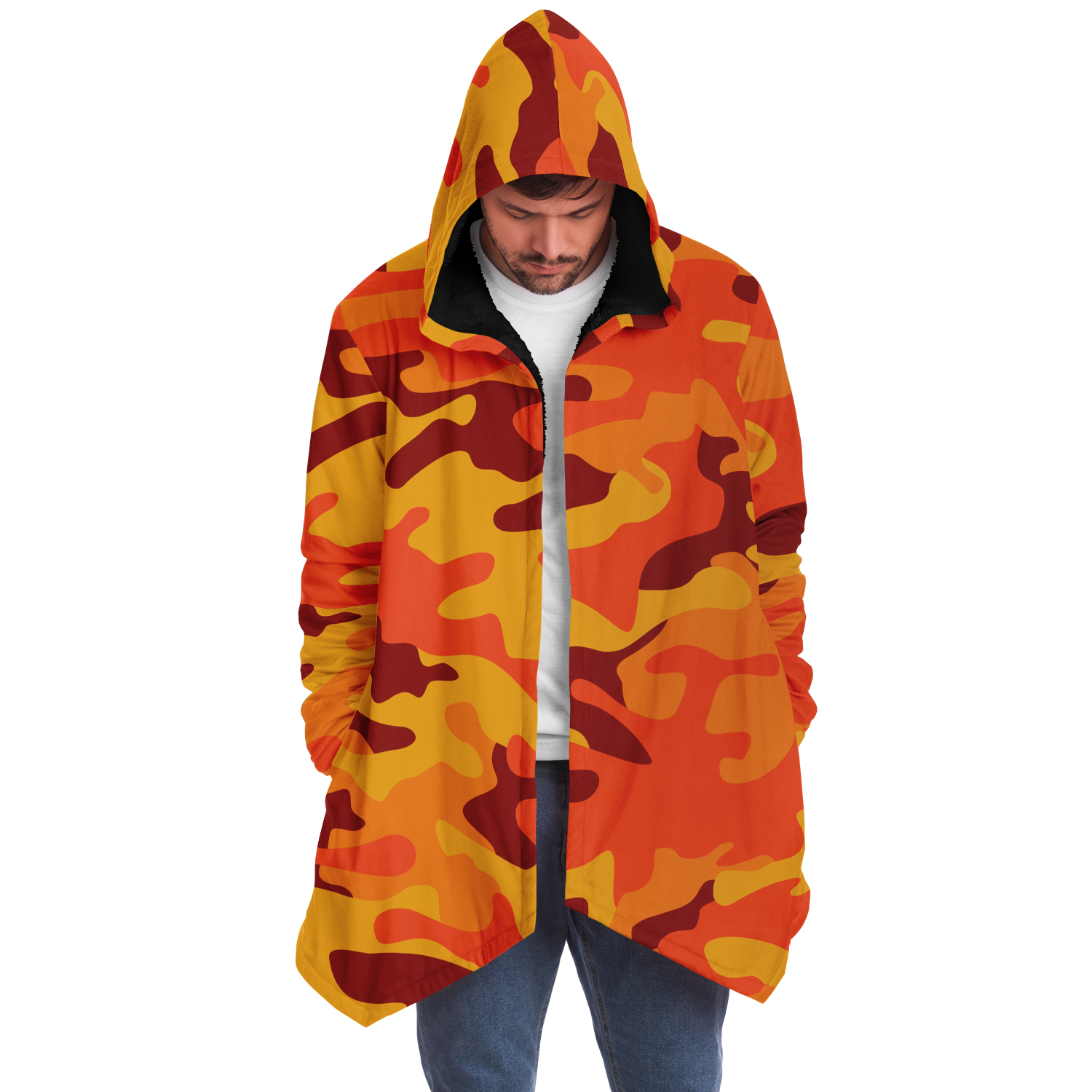 Camo Cloak | Orange & Red Camouflage | Microfleece