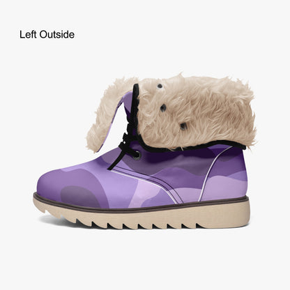 Camo Boots | Purple, Blue, & Mauve Cotton-Pad Fur Lining