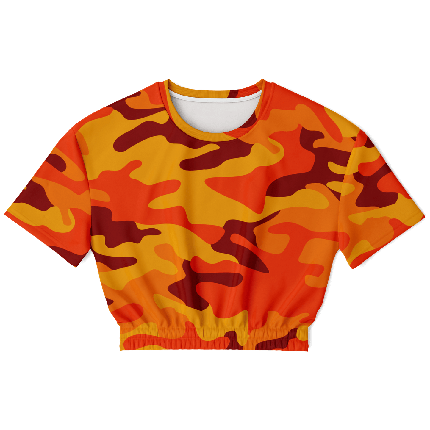 Camo Crop Top Sweatshirt | Orange & Red Camouflage